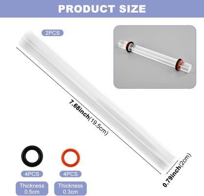 Acrylic Clay Rolling Pin with 3mm & 5mm Adjustable Thickness Rings – Essential Polymer Air-Dry Clay Tool Kit for Sculpting, Shaping & Jewelry Making Crafts(7.68x0.79inch)
