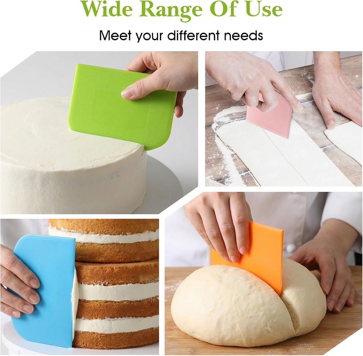 36 Pcs Food Scraper, Flexible Dough Scraper, Multifunctional Kitchen Scrapers Tool, Bread Dough Cutter, Cake Smoother for Icing