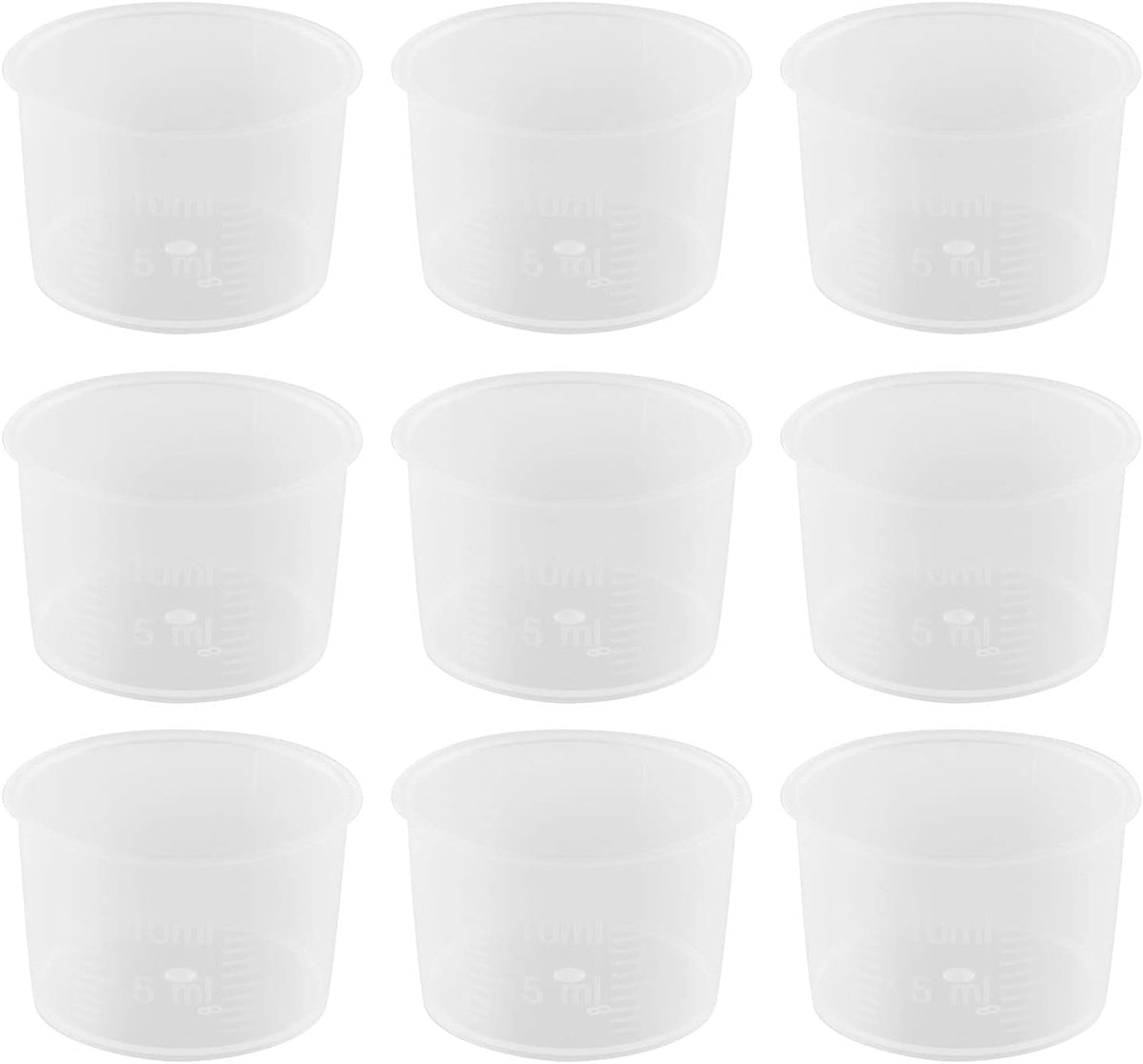 Disposable Measuring Cup 50pcs 10ml Laboratory Test Cups with Scales Transparent Mixing Cup Plastic Liquid Measuring Cups