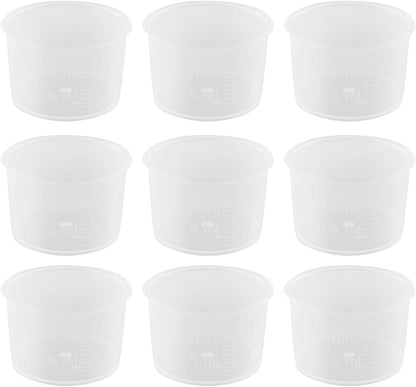 Disposable Measuring Cup 50pcs 10ml Laboratory Test Cups with Scales Transparent Mixing Cup Plastic Liquid Measuring Cups