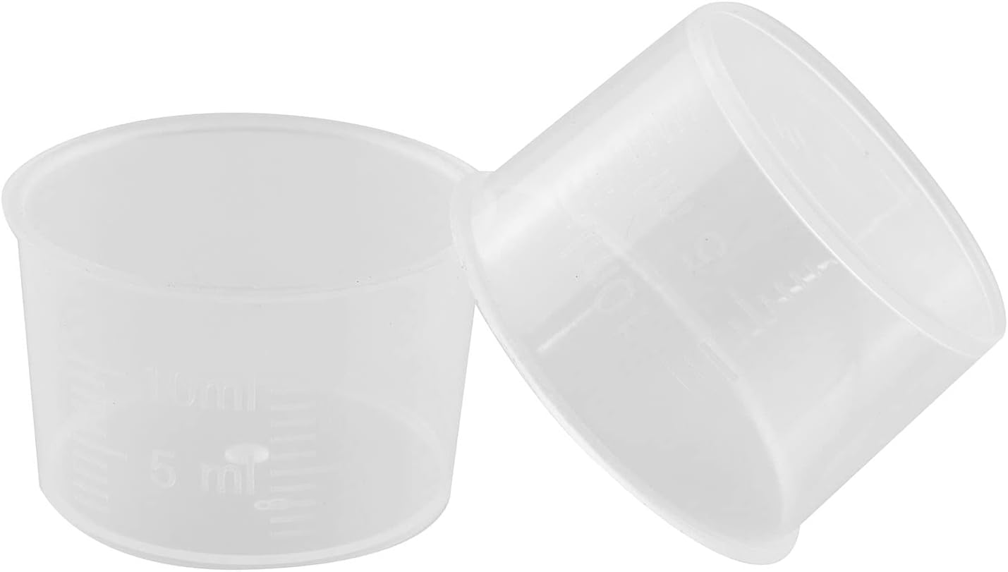 Disposable Measuring Cup 50pcs 10ml Laboratory Test Cups with Scales Transparent Mixing Cup Plastic Liquid Measuring Cups