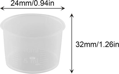 Disposable Measuring Cup 50pcs 10ml Laboratory Test Cups with Scales Transparent Mixing Cup Plastic Liquid Measuring Cups