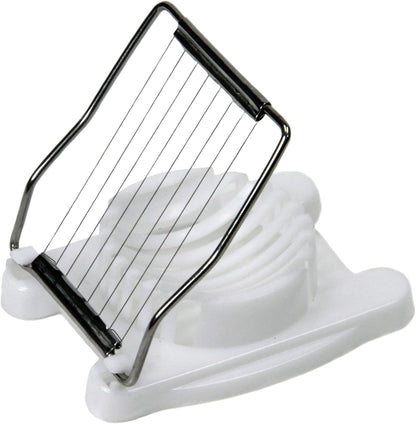 Basic Plastic Egg Slicer, 4 inches in length 8 stainless steel wires, White