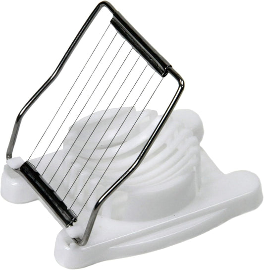 Basic Plastic Egg Slicer, 4 inches in length 8 stainless steel wires, White
