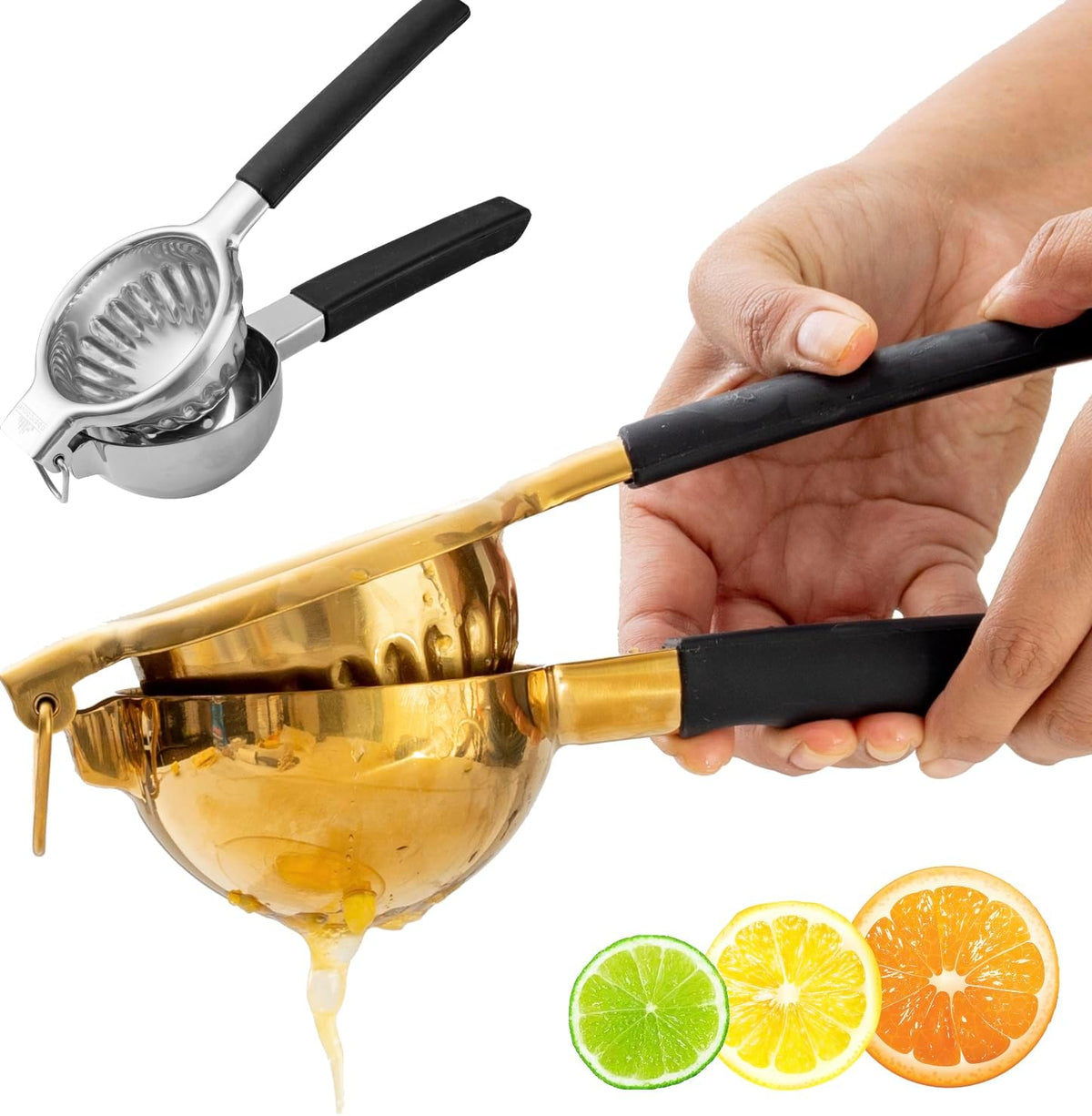 Hand Press Juicer for Cocktails, Heavy Duty, Silver Finish