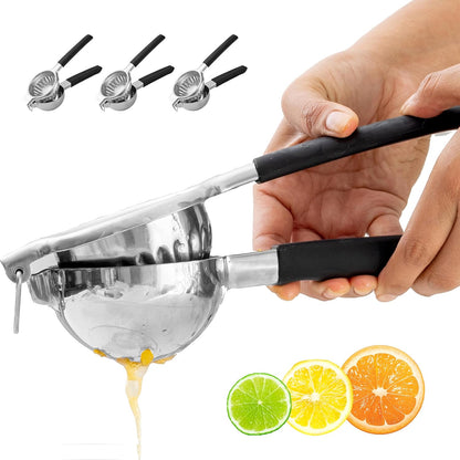 Hand Press Juicer for Cocktails, Heavy Duty, Silver Finish