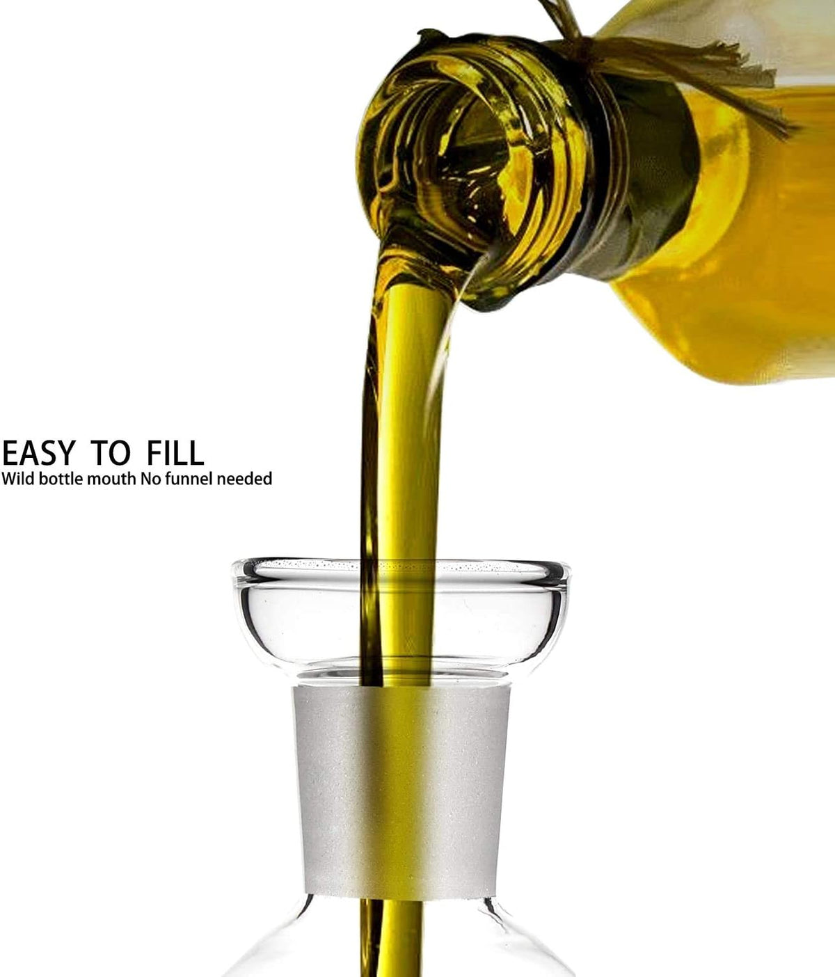 5 oz / 150 ml No Funnel Needed Olive Oil & Vinegar Dispenser Glass Cruet Decanter for Kitchen,Lab glassware seal handicraft Keeps Fresh Longer