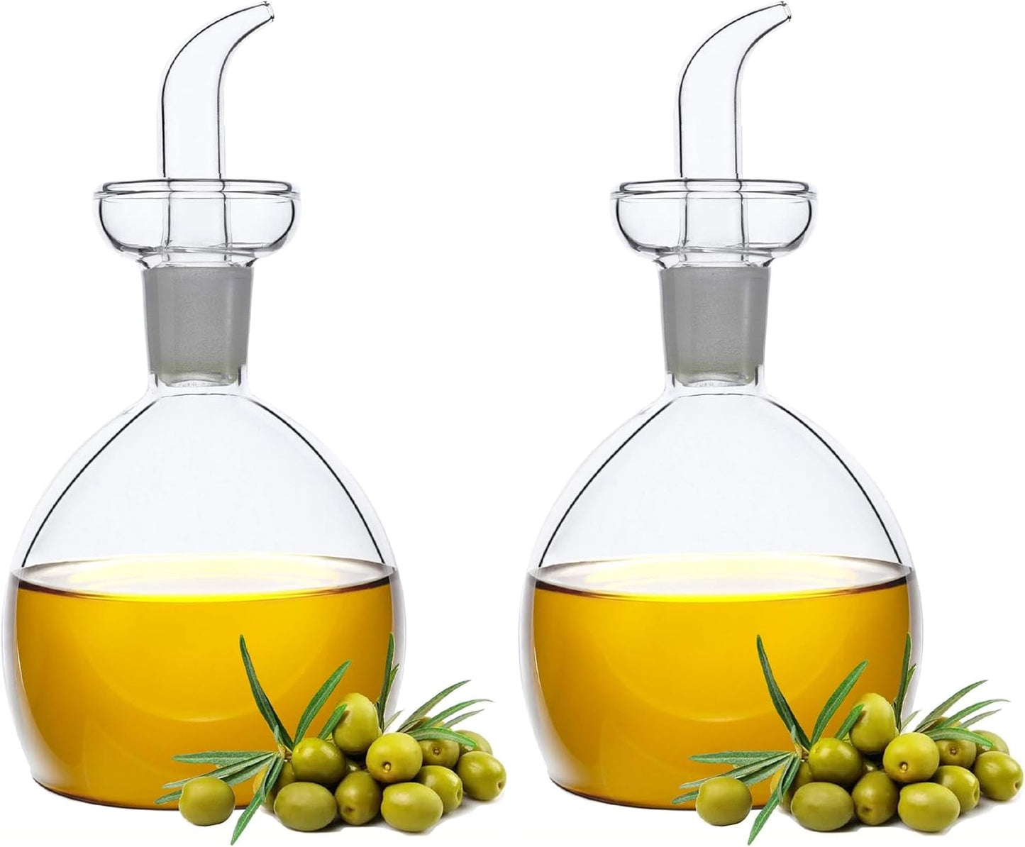 5 oz / 150 ml No Funnel Needed Olive Oil & Vinegar Dispenser Glass Cruet Decanter for Kitchen,Lab glassware seal handicraft Keeps Fresh Longer