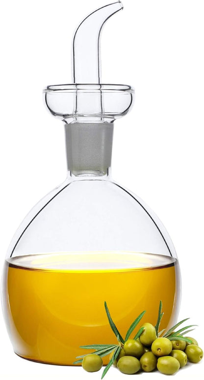 5 oz / 150 ml No Funnel Needed Olive Oil & Vinegar Dispenser Glass Cruet Decanter for Kitchen,Lab glassware seal handicraft Keeps Fresh Longer