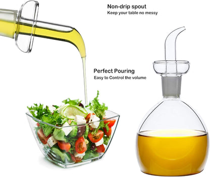 5 oz / 150 ml No Funnel Needed Olive Oil & Vinegar Dispenser Glass Cruet Decanter for Kitchen,Lab glassware seal handicraft Keeps Fresh Longer