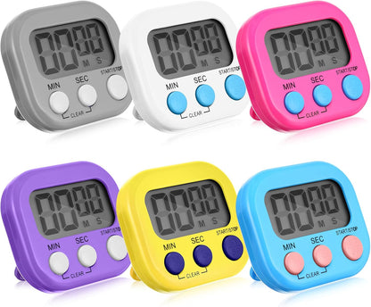 24 Pcs Digital Kitchen Timer Magnetic Timer Bulk On/Off Switch Minute Second Count up Countdown Loud Alarm for Exercise Cook Baking (Blue,Green)