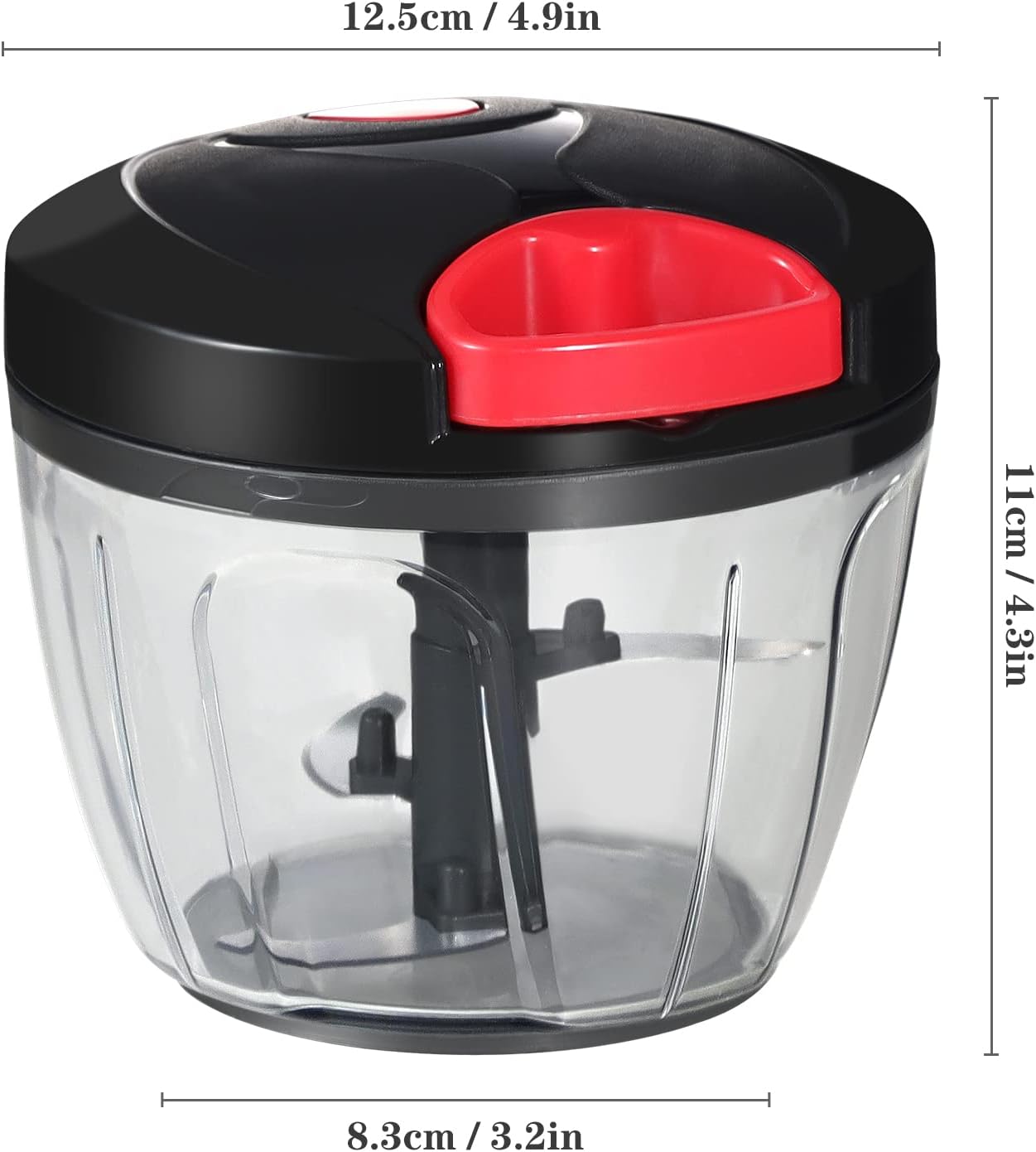Manual Food Chopper Vegetable Cutter, Hand String Vegetable Chopper Onions Cutter for Vegetable Fruits Nuts BPA Free Food Safe Material, 500ml Gray