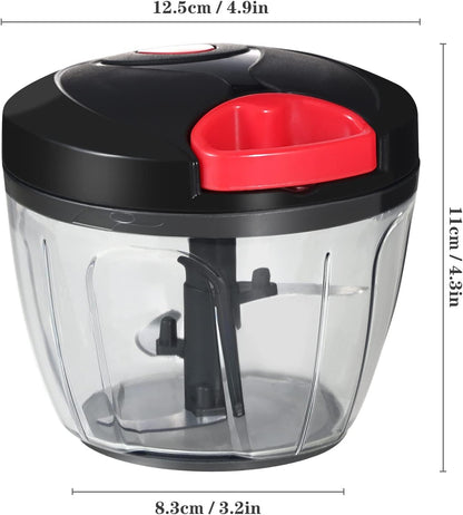 Manual Food Chopper Vegetable Cutter, Hand String Vegetable Chopper Onions Cutter for Vegetable Fruits Nuts BPA Free Food Safe Material, 500ml Gray