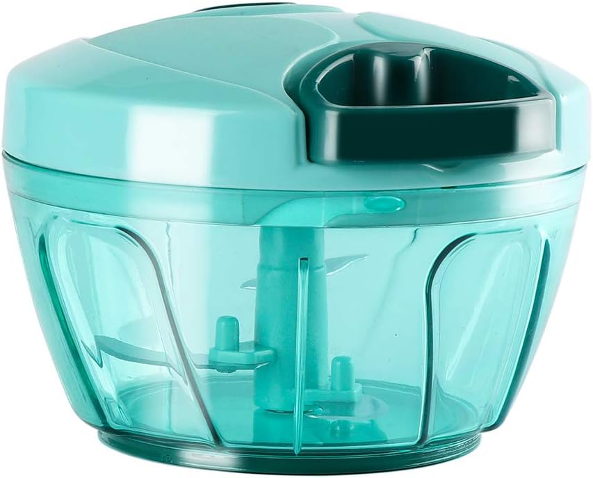 Manual Food Chopper Vegetable Cutter, Hand String Vegetable Chopper Onions Cutter for Vegetable Fruits Nuts BPA Free Food Safe Material, 500ml Gray