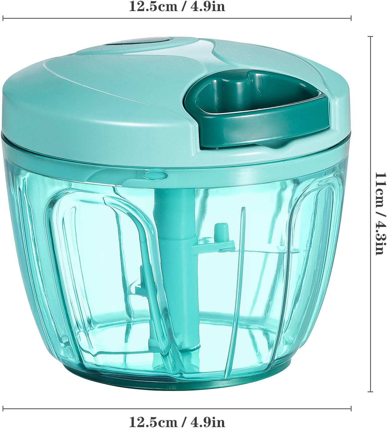 Manual Food Chopper Vegetable Cutter, Hand String Vegetable Chopper Onions Cutter for Vegetable Fruits Nuts BPA Free Food Safe Material, 500ml Gray
