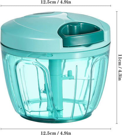 Manual Food Chopper Vegetable Cutter, Hand String Vegetable Chopper Onions Cutter for Vegetable Fruits Nuts BPA Free Food Safe Material, 500ml Gray