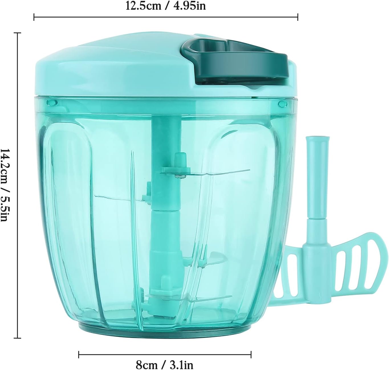 Manual Food Chopper Vegetable Cutter, Hand String Vegetable Chopper Onions Cutter for Vegetable Fruits Nuts BPA Free Food Safe Material, 500ml Gray