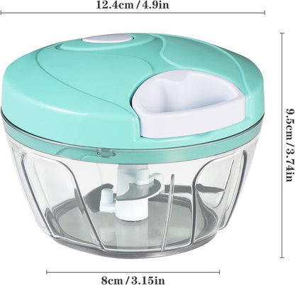 Manual Food Chopper Vegetable Cutter, Hand String Vegetable Chopper Onions Cutter for Vegetable Fruits Nuts BPA Free Food Safe Material, 500ml Gray
