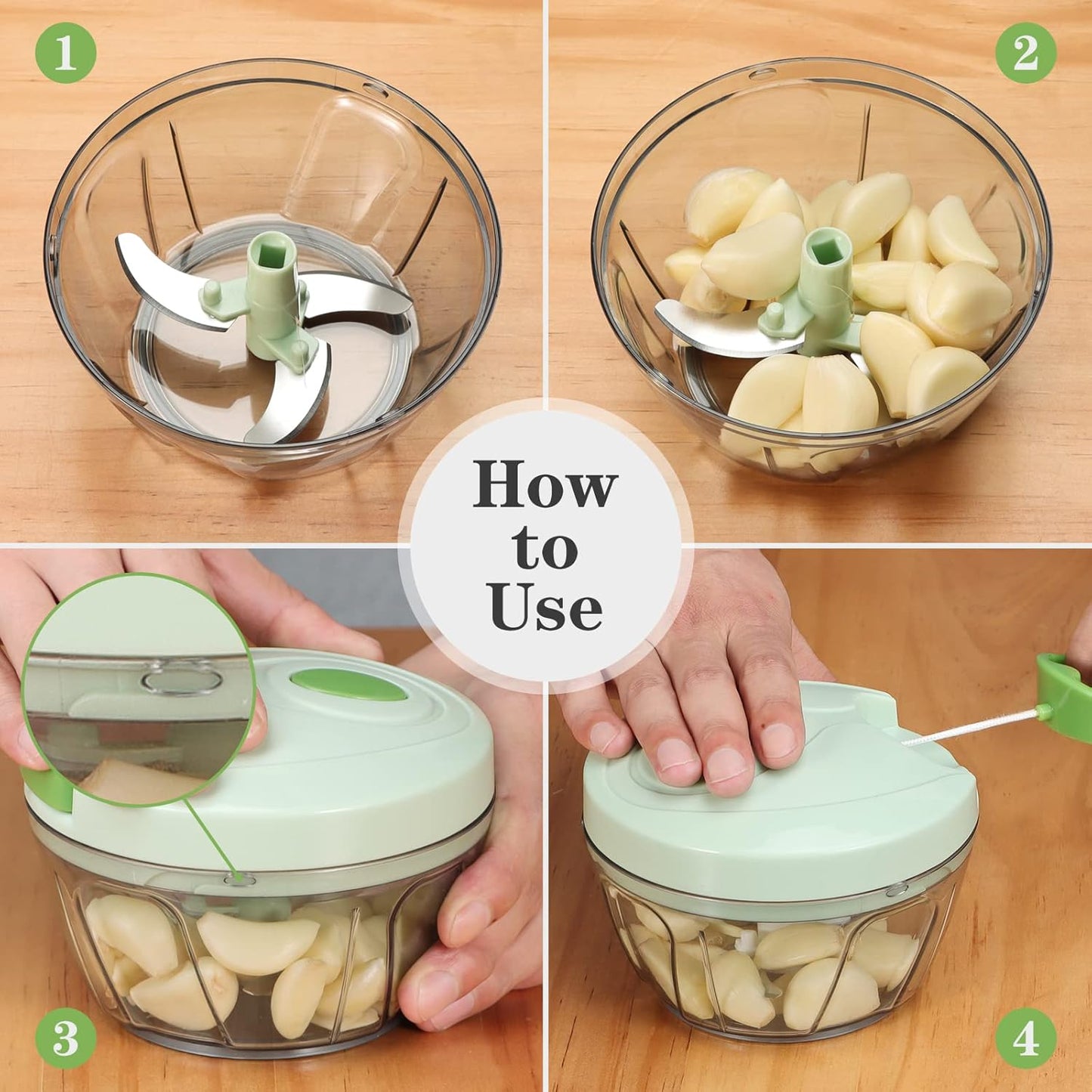Manual Food Chopper Vegetable Cutter, Hand String Vegetable Chopper Onions Cutter for Vegetable Fruits Nuts BPA Free Food Safe Material, 500ml Gray