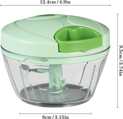 Manual Food Chopper Vegetable Cutter, Hand String Vegetable Chopper Onions Cutter for Vegetable Fruits Nuts BPA Free Food Safe Material, 500ml Gray