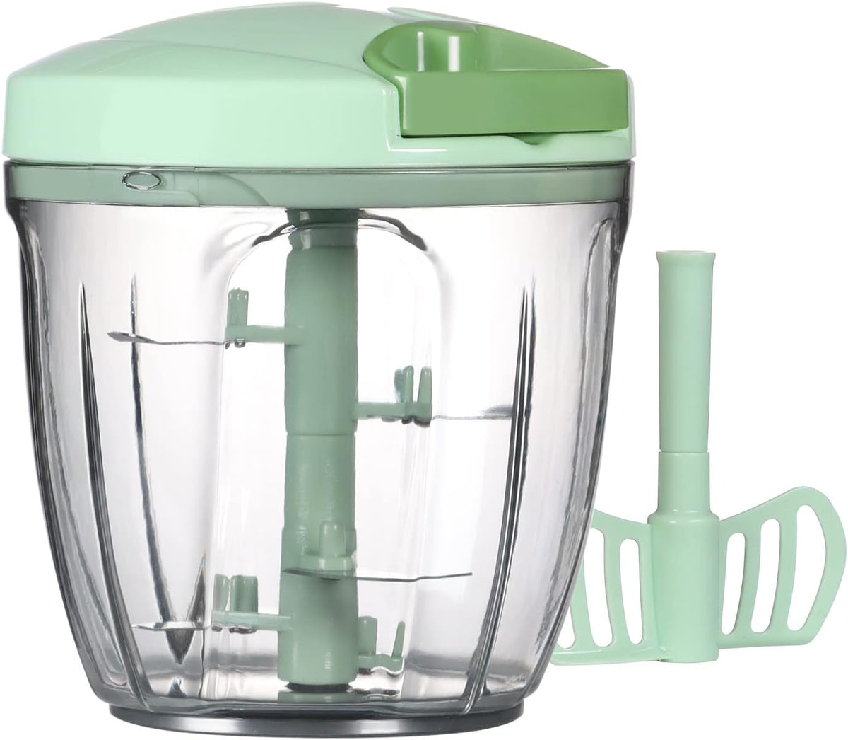 Manual Food Chopper Vegetable Cutter, Hand String Vegetable Chopper Onions Cutter for Vegetable Fruits Nuts BPA Free Food Safe Material, 500ml Gray