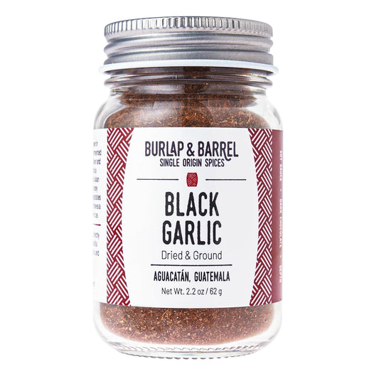Burlap & Barrel Black Garlic Powder – Rich, Savory Flavor – Perfect for Roasted Proteins & Vegetables – Black Garlic Seasoning – As Seen On Shark Tank - 2.2oz Jar