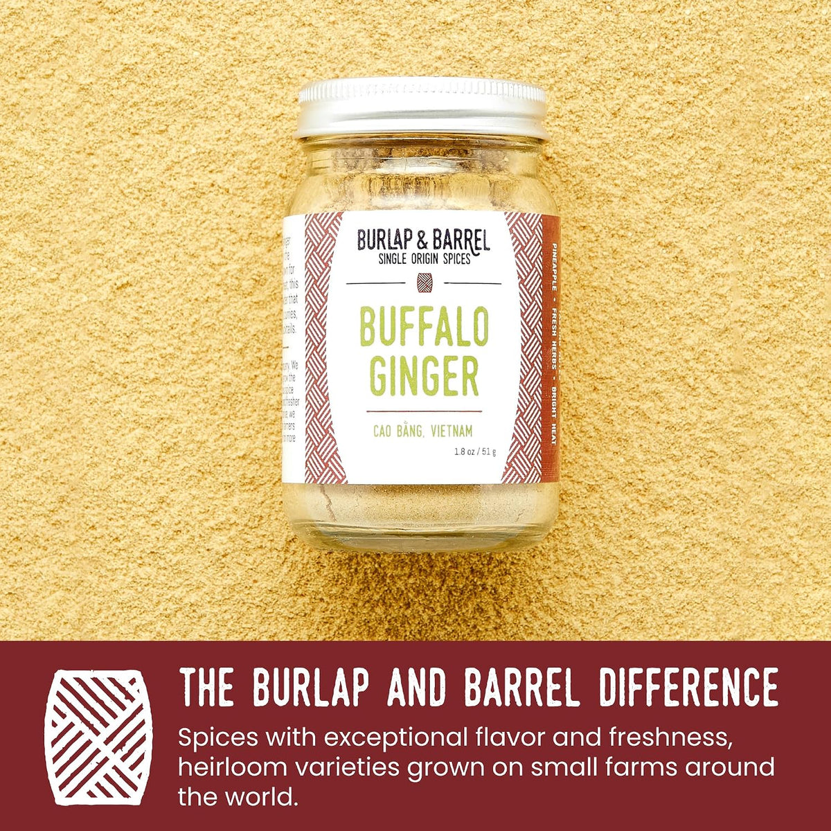 Burlap & Barrel Black Garlic Powder – Rich, Savory Flavor – Perfect for Roasted Proteins & Vegetables – Black Garlic Seasoning – As Seen On Shark Tank - 2.2oz Jar