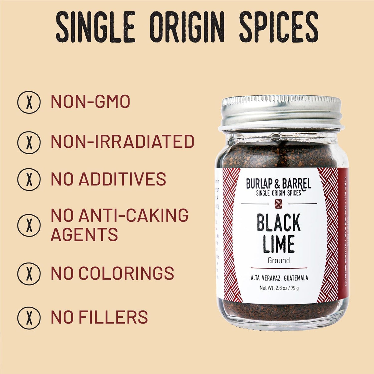 Burlap & Barrel Black Garlic Powder – Rich, Savory Flavor – Perfect for Roasted Proteins & Vegetables – Black Garlic Seasoning – As Seen On Shark Tank - 2.2oz Jar