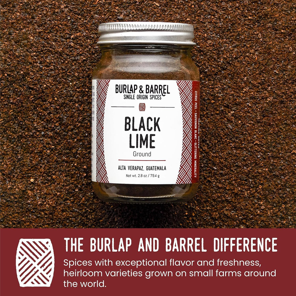 Burlap & Barrel Black Garlic Powder – Rich, Savory Flavor – Perfect for Roasted Proteins & Vegetables – Black Garlic Seasoning – As Seen On Shark Tank - 2.2oz Jar