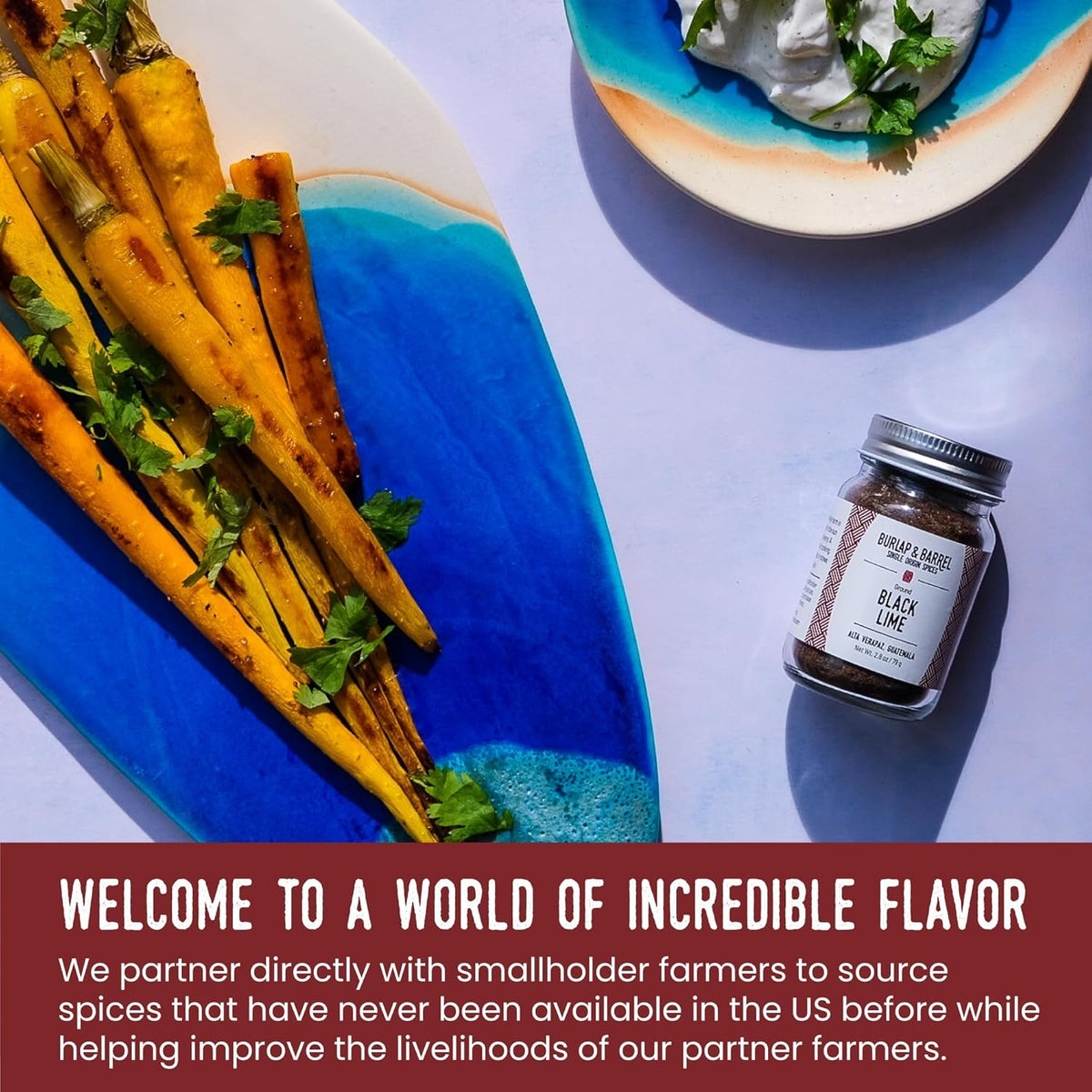 Burlap & Barrel Black Garlic Powder – Rich, Savory Flavor – Perfect for Roasted Proteins & Vegetables – Black Garlic Seasoning – As Seen On Shark Tank - 2.2oz Jar