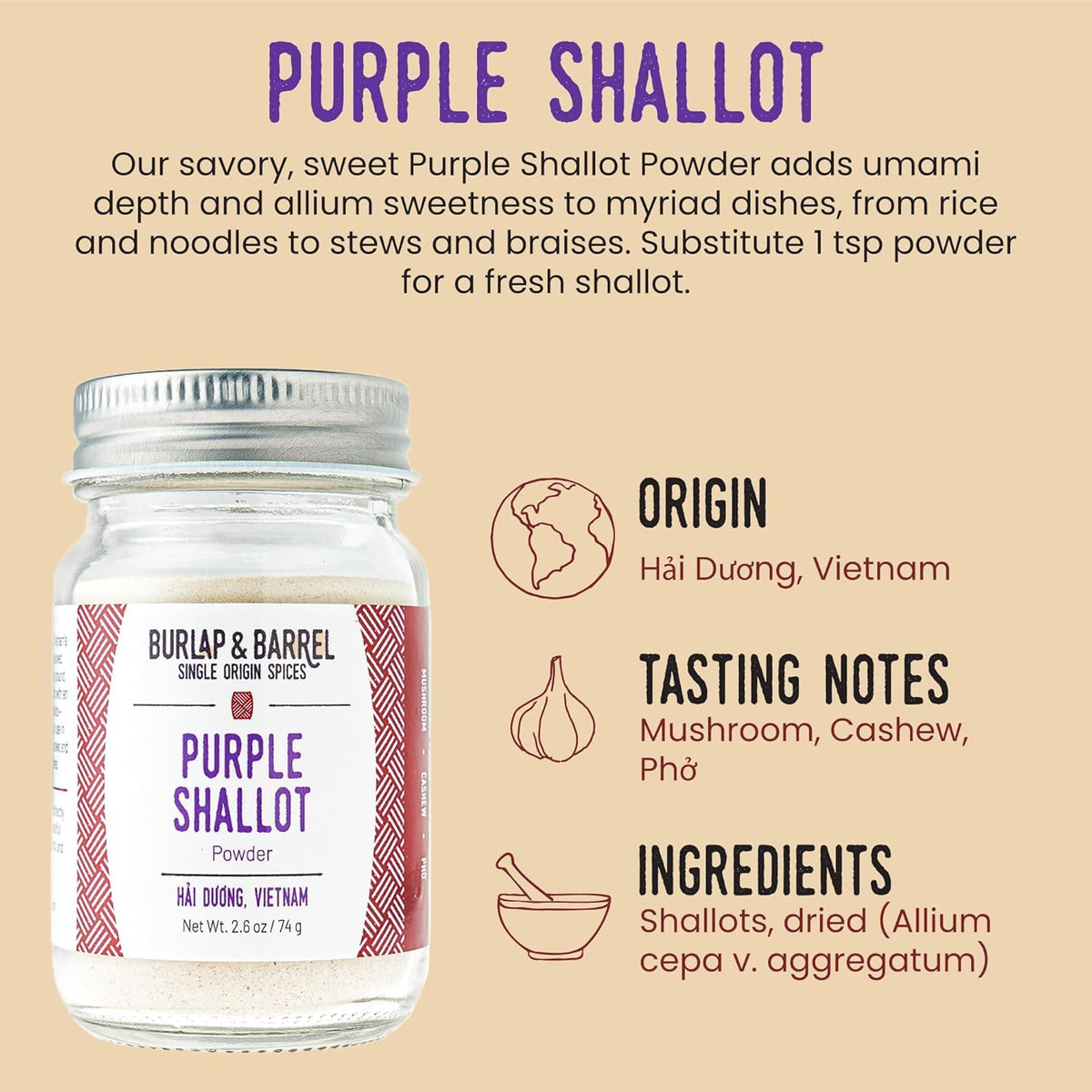 Burlap & Barrel Black Garlic Powder – Rich, Savory Flavor – Perfect for Roasted Proteins & Vegetables – Black Garlic Seasoning – As Seen On Shark Tank - 2.2oz Jar