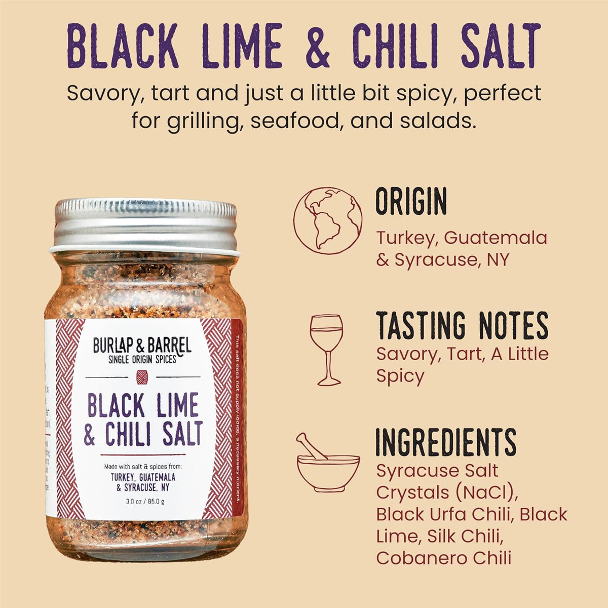 Burlap & Barrel Black Garlic Powder – Rich, Savory Flavor – Perfect for Roasted Proteins & Vegetables – Black Garlic Seasoning – As Seen On Shark Tank - 2.2oz Jar