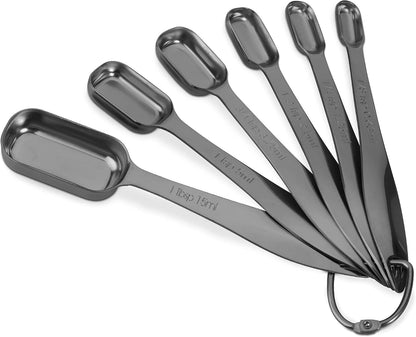Measuring Cups and Spoons Set, 18/8 Stainless Steel, Silver