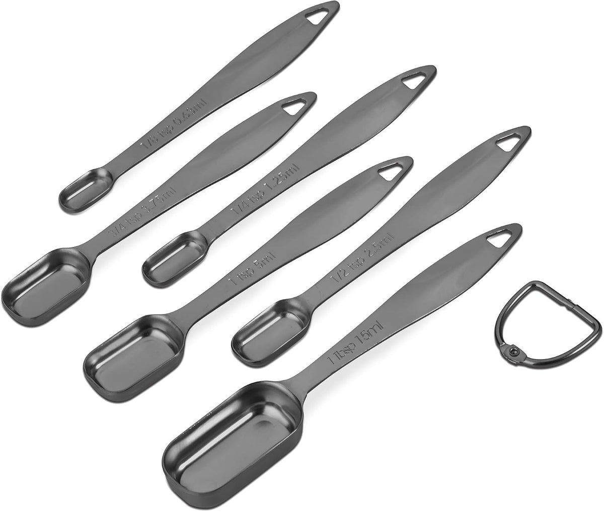 Measuring Cups and Spoons Set, 18/8 Stainless Steel, Silver