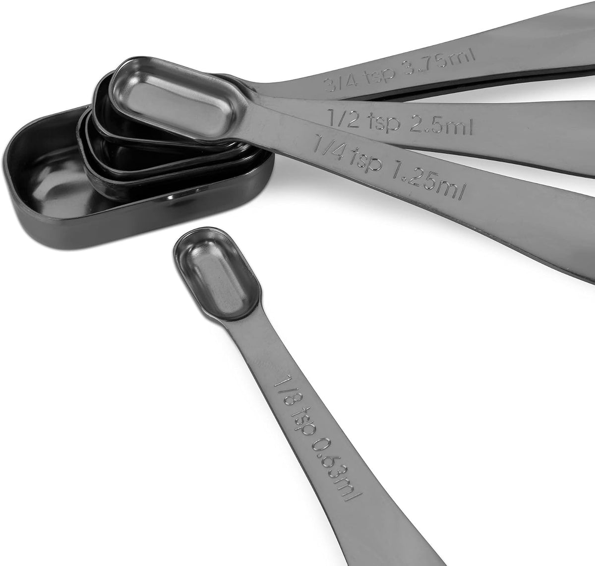 Measuring Cups and Spoons Set, 18/8 Stainless Steel, Silver