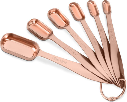 Measuring Cups and Spoons Set, 18/8 Stainless Steel, Silver
