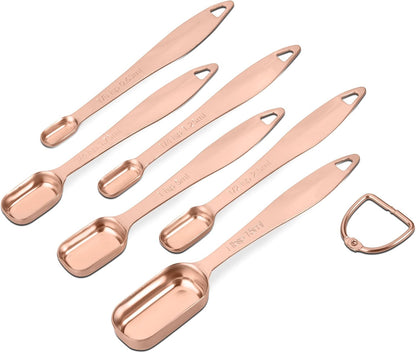 Measuring Cups and Spoons Set, 18/8 Stainless Steel, Silver