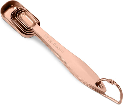Measuring Cups and Spoons Set, 18/8 Stainless Steel, Silver