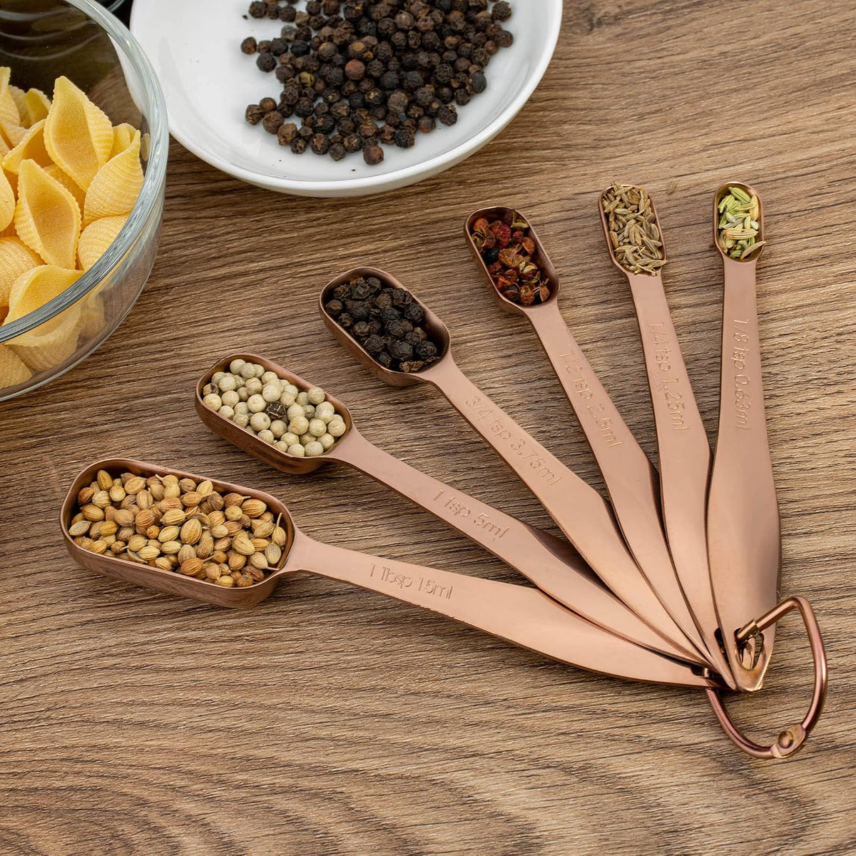 Measuring Cups and Spoons Set, 18/8 Stainless Steel, Silver