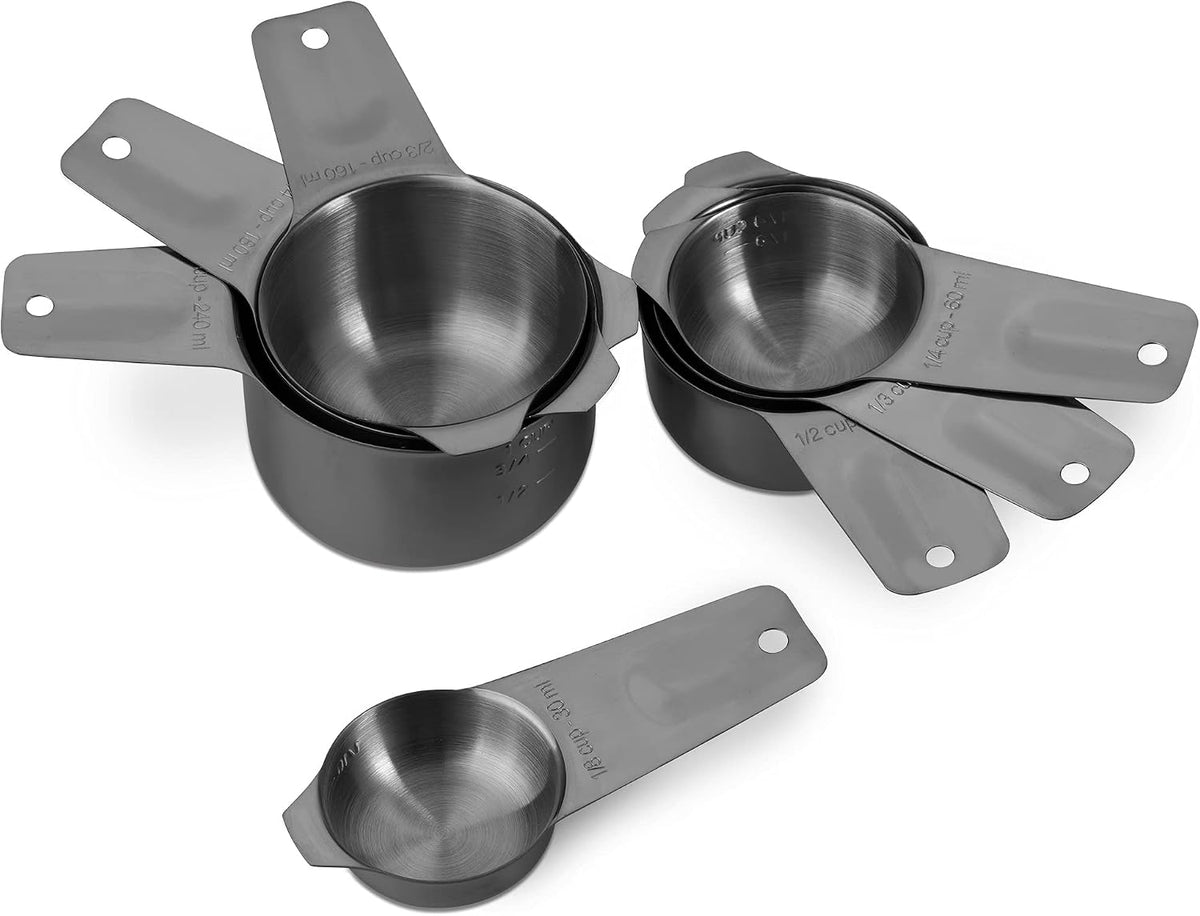 Measuring Cups and Spoons Set, 18/8 Stainless Steel, Silver