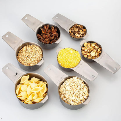 Measuring Cups and Spoons Set, 18/8 Stainless Steel, Silver