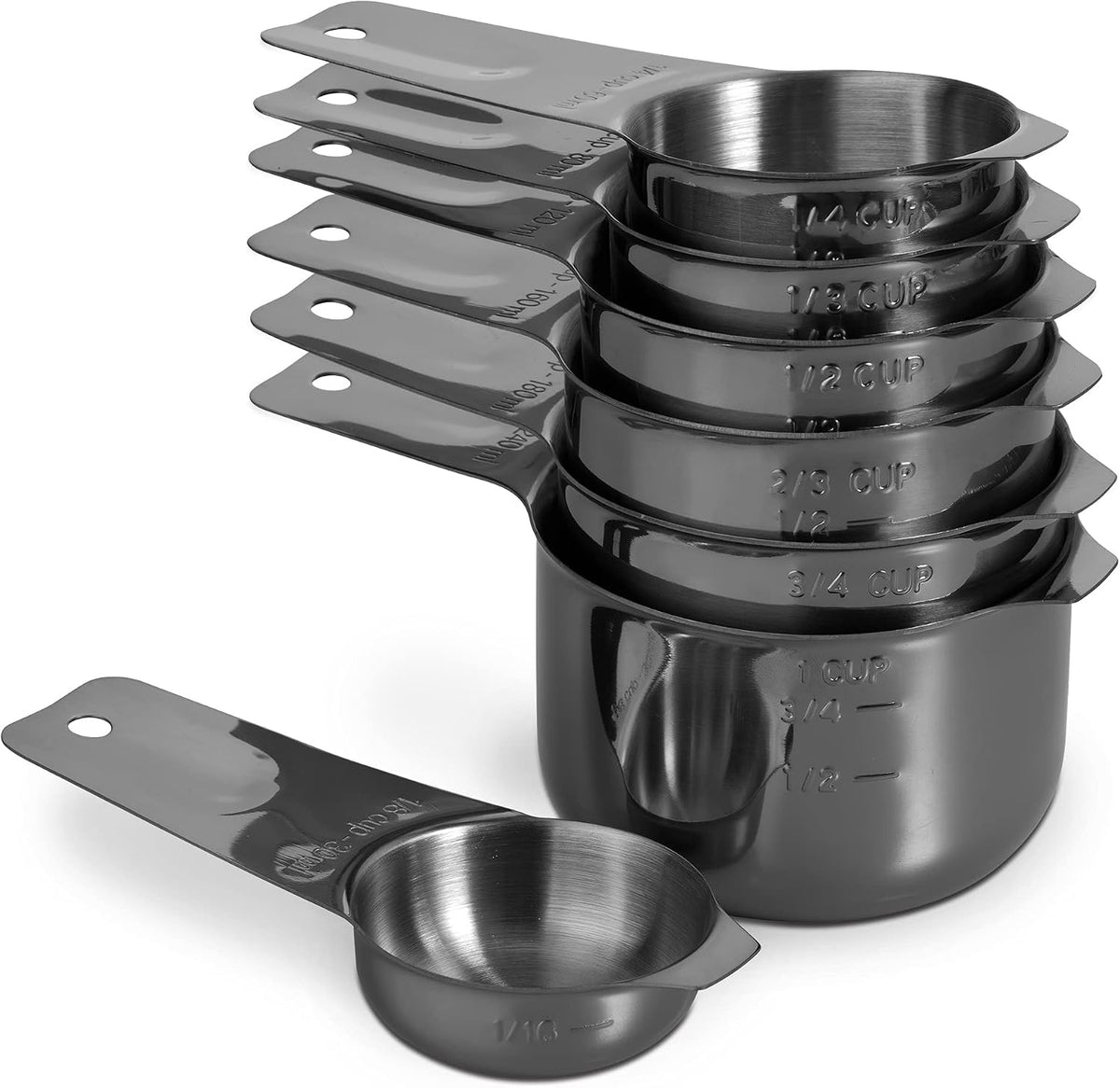 Measuring Cups and Spoons Set, 18/8 Stainless Steel, Silver