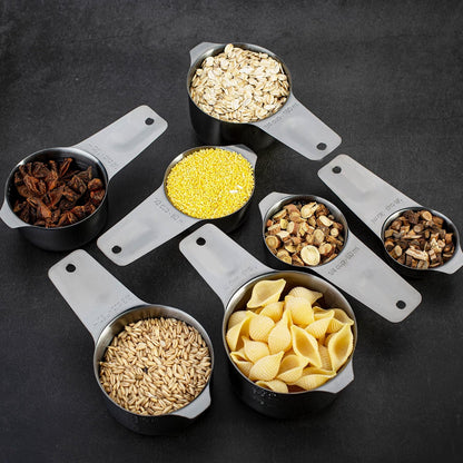 Measuring Cups and Spoons Set, 18/8 Stainless Steel, Silver