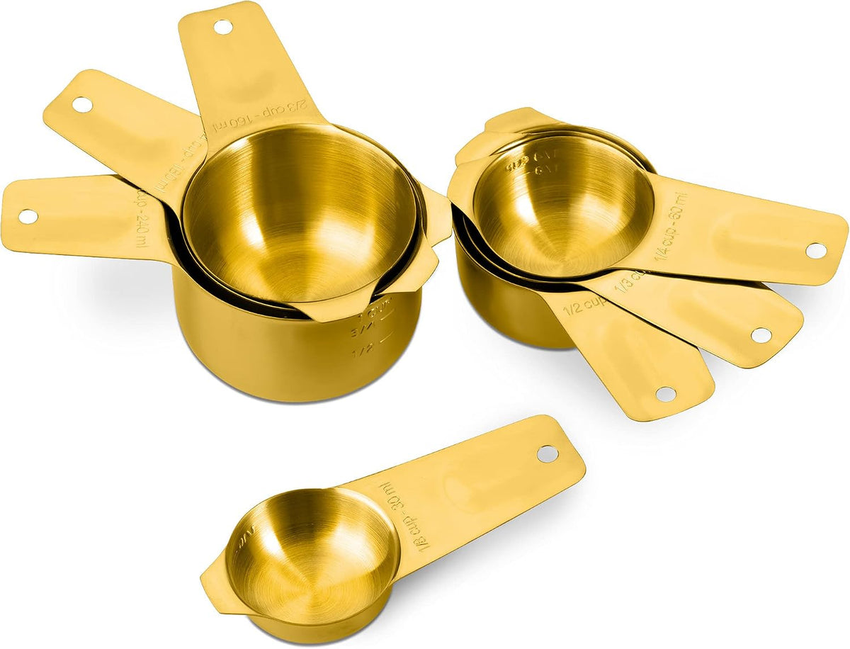 Measuring Cups and Spoons Set, 18/8 Stainless Steel, Silver