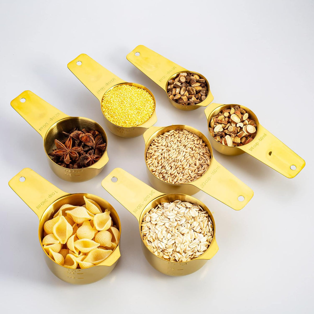 Measuring Cups and Spoons Set, 18/8 Stainless Steel, Silver
