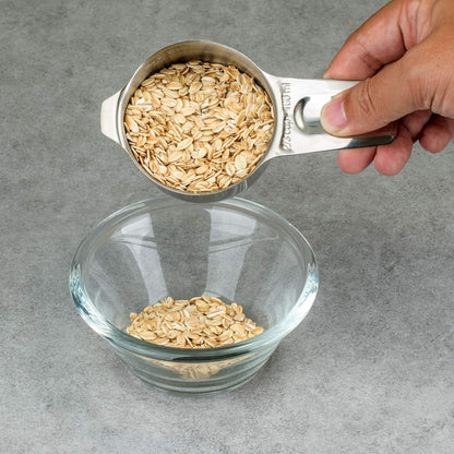 Measuring Cups and Spoons Set, 18/8 Stainless Steel, Silver