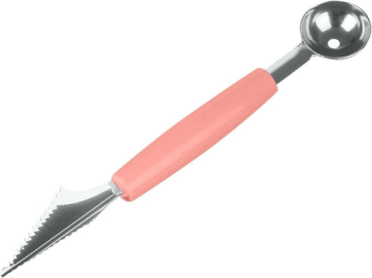 Pink 3-in-1 Fruit Ball Cutter, Fruit Ball Picker,Melon Fruit Cutter,Seed Removal, Stainless Steel Multi-functional Cutter, Carving Knife - Ice Cream Scoop Fruit Carving Cutter，Flatware，Fruit Knives
