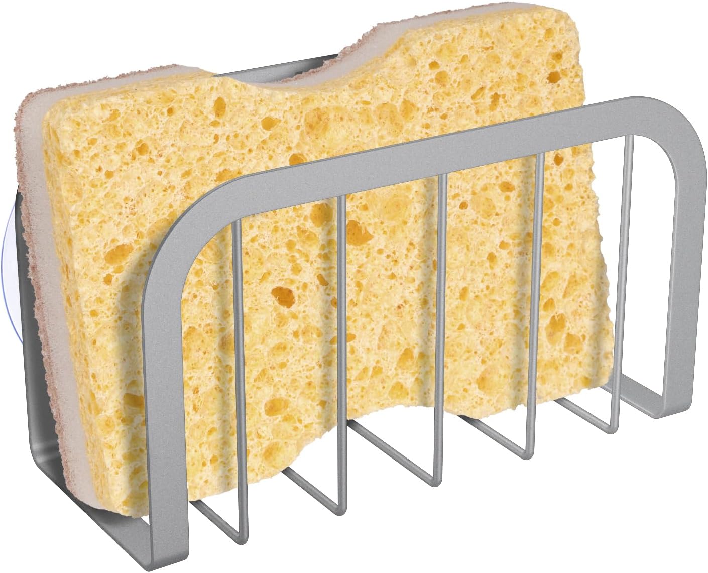 Sponge Holder for Kitchen Sink, Kitchen Sponge Holder, Sink Caddy for Sponges, Scrubbers, Soap(Silver)