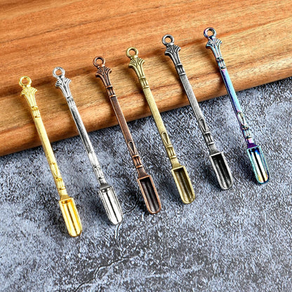 60 Pcs Mini Shovel Spoons, 3.23 Inch Metal Tiny Spices Power Scoop Spoons