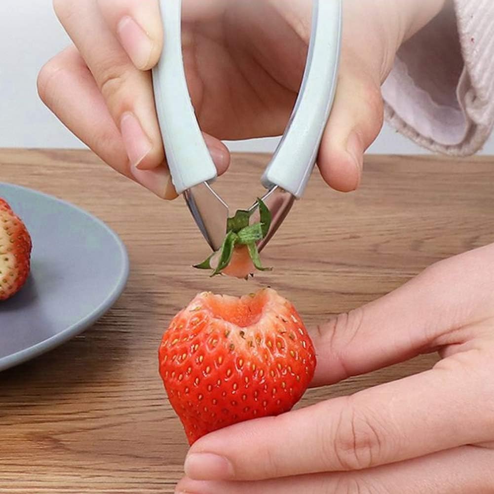 1 Pack Strawberry Huller Stem Remover Tool, Pineapple Eye Remover Peeler, Stainless Steel Strawberry Corer, Fruit and Vegetable Eye Peeler, Portable Fruit Vegetable Tweezers for Home Kitchen